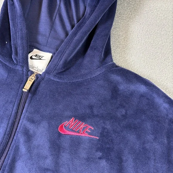 Nike Girls' velour scooter hoodie blue size 6X - Picture 4 of 7